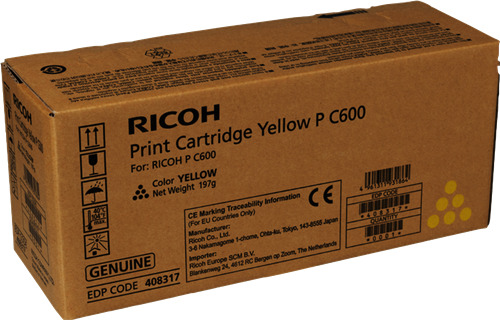 Ricoh 408317 Γνήσιο Toner Laser Εκτυπωτή Κίτρινο 7700 Σελίδων