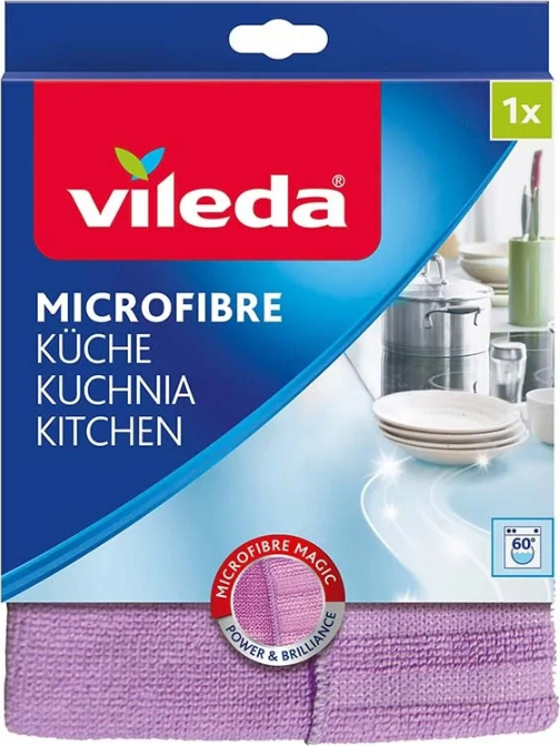 20210929104440_vileda_pani_katharismou_me_mikroines_kitchen_2in1_141260 Vileda Kitchen 2in1 Πανάκι Καθαρισμού με Μικροΐνες Γενικής Χρήσης Μωβ 32x32εκ. - Image 1