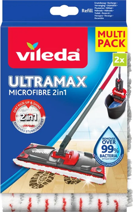 20210929104440_vileda_pani_katharismou_me_mikroines_ultramax Vileda Ανταλλακτικό Παρκετέζας με Μικροίνες Ultramax Microfibre 2 in 1 2τμχ 167720 - Image 1