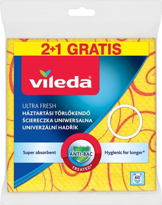 20211004142706_vileda_spogopetseta_universal_144826_3tmch Vileda Σπογγοπετσέτες Γενικής Χρήσης Κίτρινες 39x34εκ. 3τμχ - Image 1