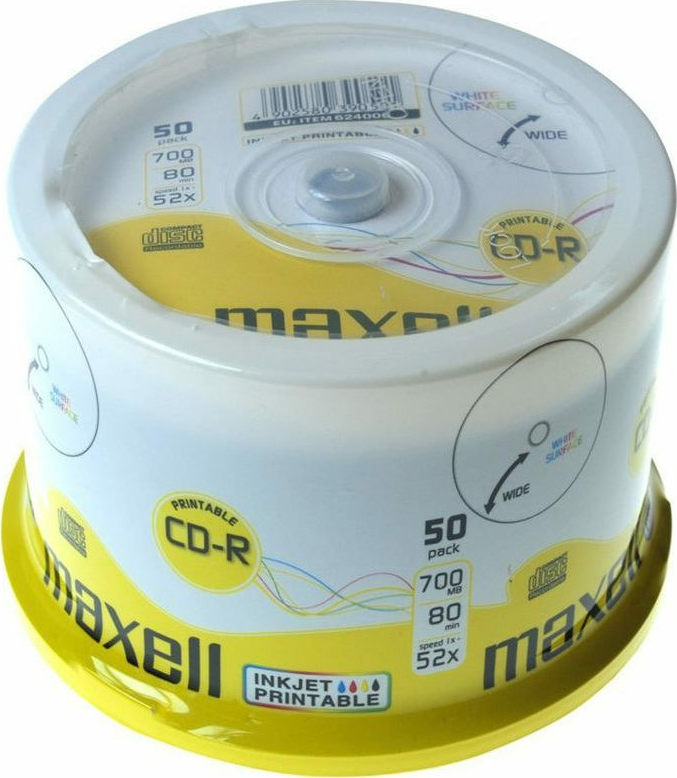 20211012092018_728ba575 Maxell Εγγράψιμα CD-R 52x Printable 700MB Cake Box 50τμχ - Image 2