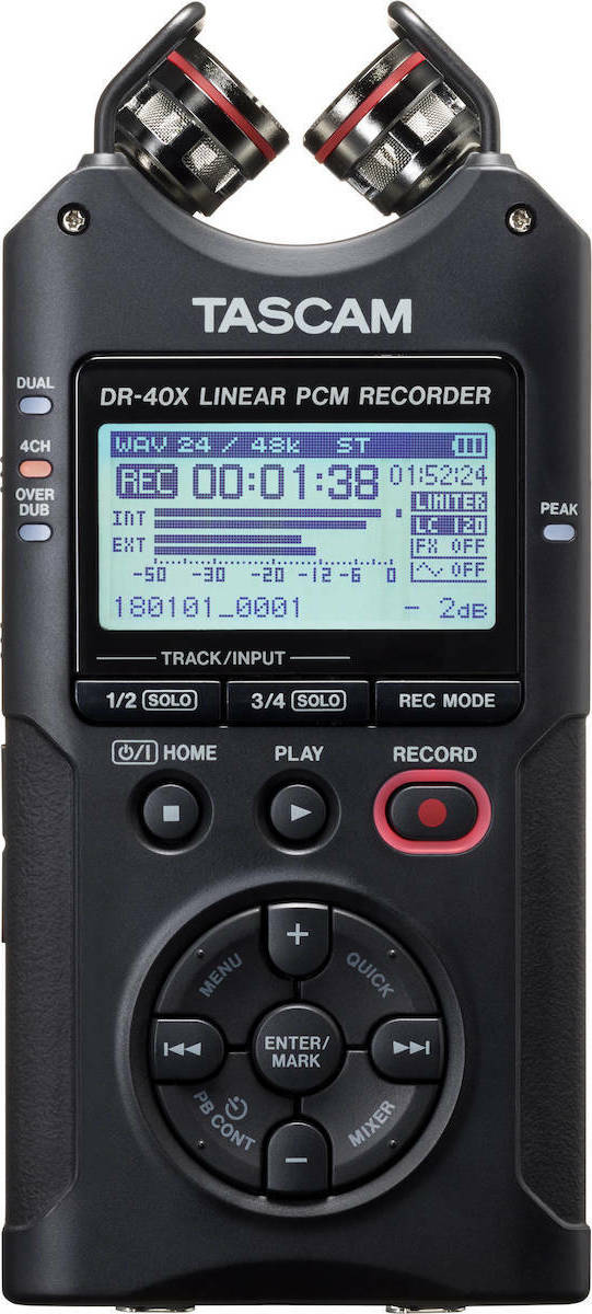 20211014131434_77f84168 Tascam DR-40X Πολυκάναλος Ψηφιακός Φορητός Εγγραφέας Μπαταρίας/Ρεύματος για Εγγραφή σε Κάρτα Μνήμης με Διάρκεια Εγγραφής 18 Ώρες, Phantom Power και Τροφοδοσία USB - Image 2