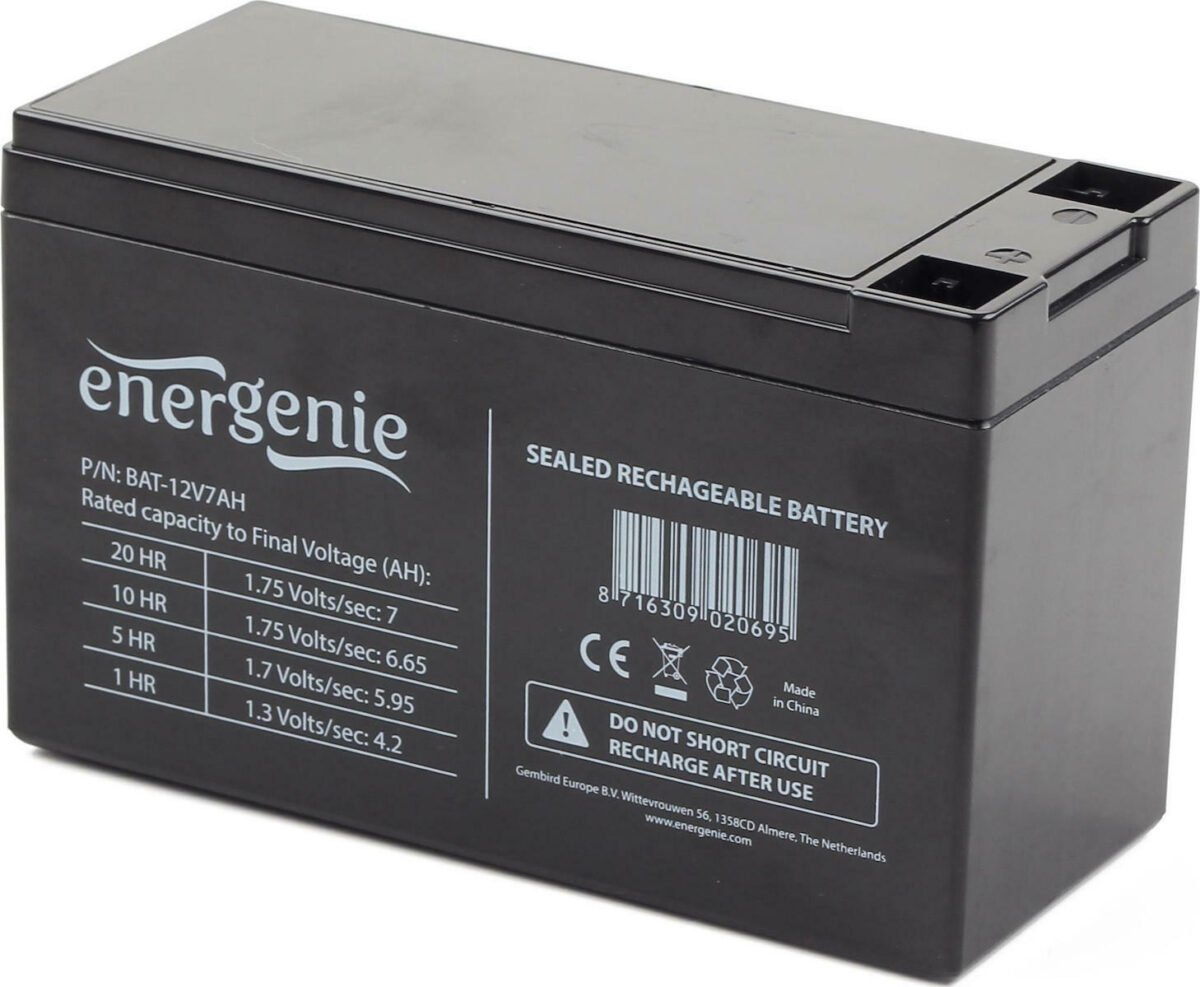 Energenie με Χωρητικότητα 7Ah και Τάση 12V BAT-12V7AH 1τμχ - Image 1