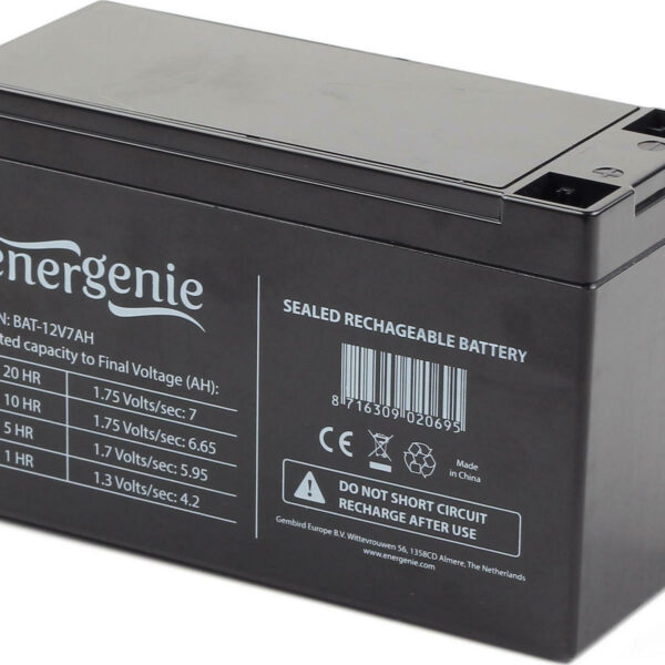 Energenie με Χωρητικότητα 7Ah και Τάση 12V BAT-12V7AH 1τμχ