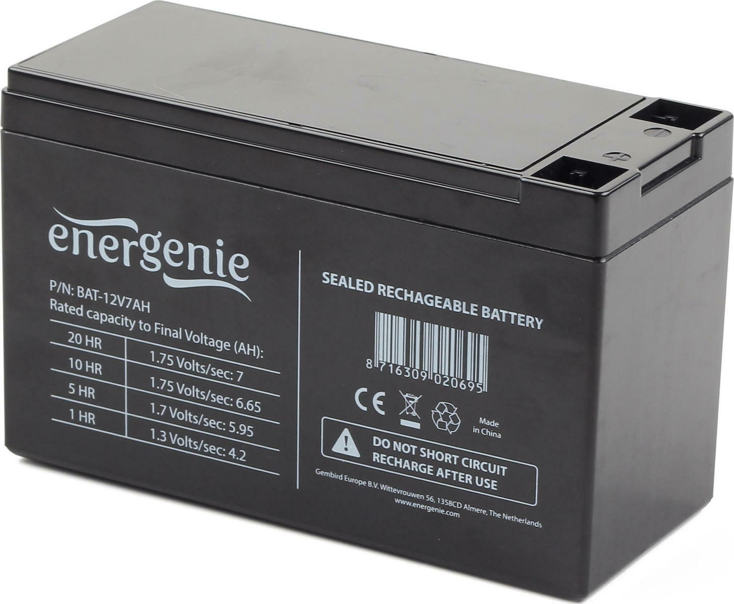 20211018141351_energenie_mpataria_ups_bat_12v7ah_me_choritikotita_7ah_kai_tasi_12v Energenie με Χωρητικότητα 7Ah και Τάση 12V BAT-12V7AH 1τμχ - Image 1