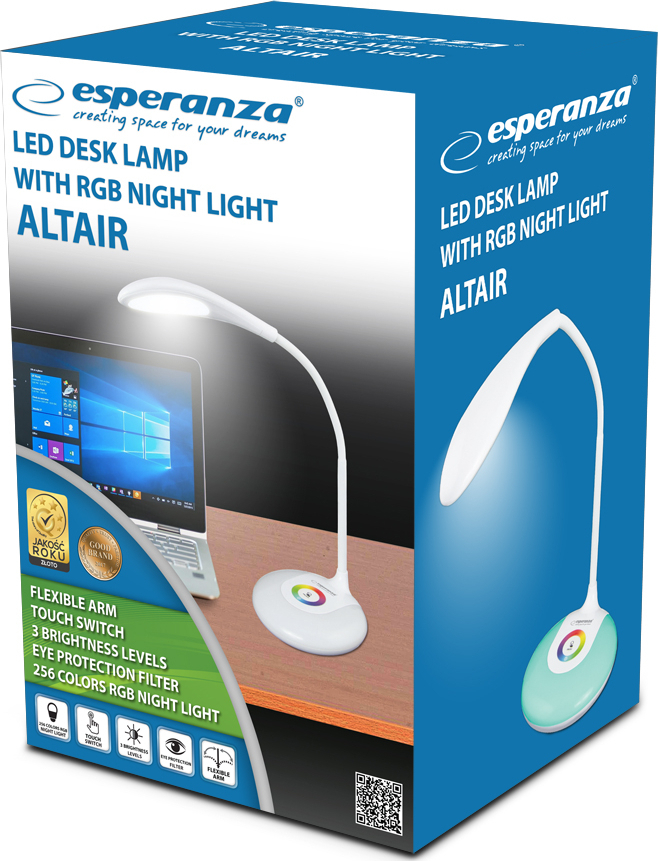 20211019142332_4d9c55b4 Esperanza Altair Φωτιστικό Γραφείου LED με Εύκαμπτο Βραχίονα 3W RGB σε Λευκό Χρώμα - Image 5