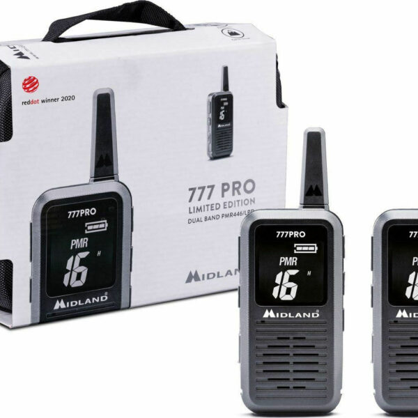 Midland 777 Pro Limited Edition Ασύρματος Πομποδέκτης PMR με Μονόχρωμη Οθόνη Σετ 2τμχ