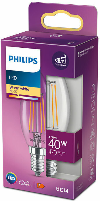 20211102112923_67f9b750 Philips Λάμπα LED 4.3W για Ντουί E14 Θερμό Λευκό - Image 2