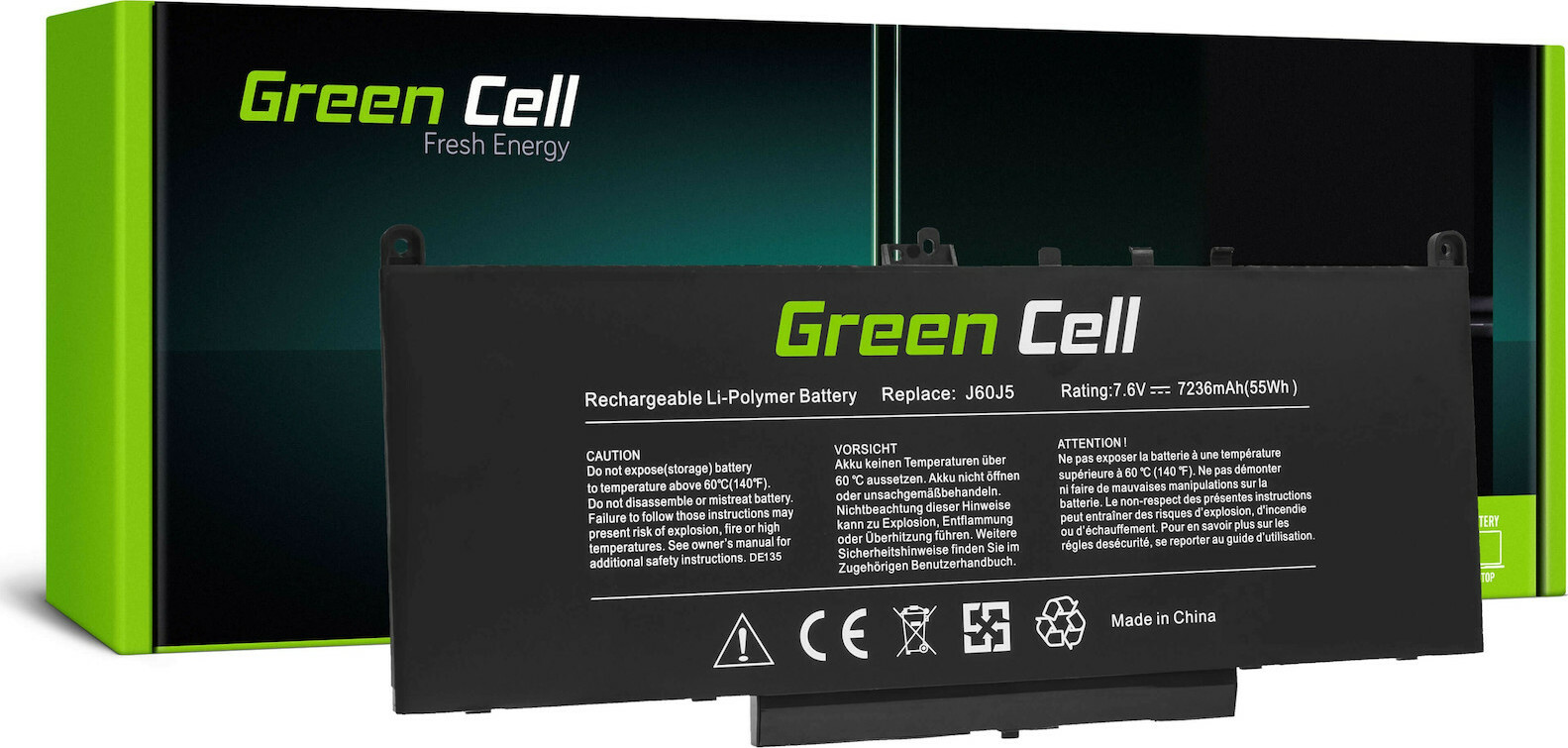 Green Cell Συμβατή Μπαταρία για Dell Latitude E7270/E7470 με 7236mAh
