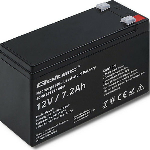 Qoltec με Χωρητικότητα 7.2Ah και Τάση 12V 53062 1τμχ
