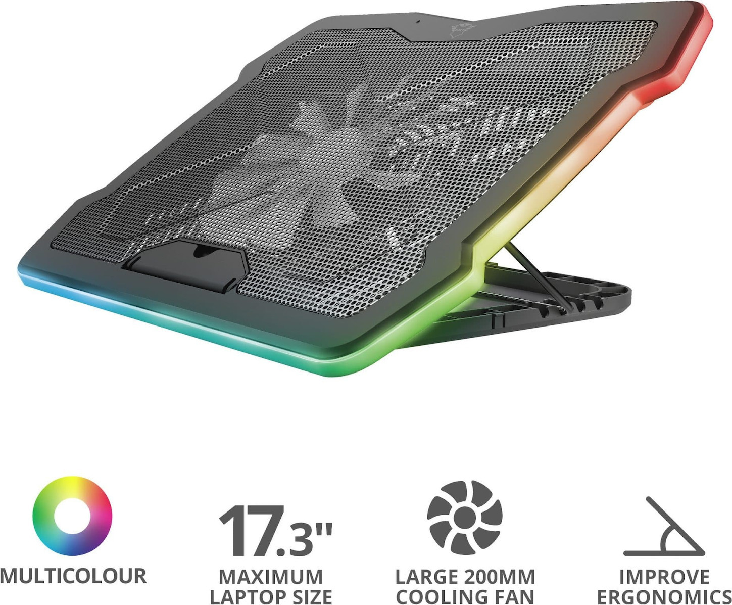 Trust GXT 1126 Aura Cooling Pad με 1 Ανεμιστήρα και Φωτισμό