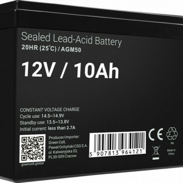 Green Cell με Χωρητικότητα 10Ah και Τάση 12V AGM50 1τμχ