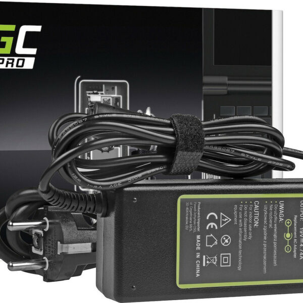 Green Cell Pro Φορτιστής Laptop 90W 19V 4.74A για Compaq με Αποσπώμενο Καλώδιο Τροφοδοσίας