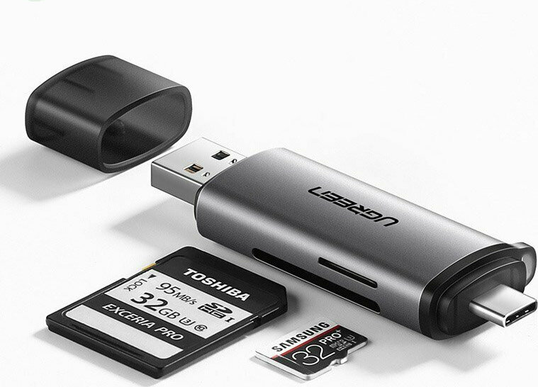 20211126164037_36668a11 Ugreen Card Reader Type-C για SD/microSD Γκρι - Image 3