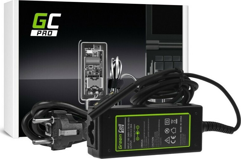 Green Cell Φορτιστής Laptop 36W 12V 2.58A για Microsoft με Αποσπώμενο Καλώδιο Τροφοδοσίας