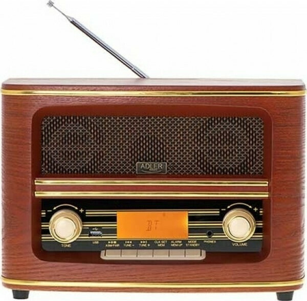 Adler AD1187 Retro Φορητό Ραδιόφωνο Ρεύματος με Bluetooth και USB Καφέ