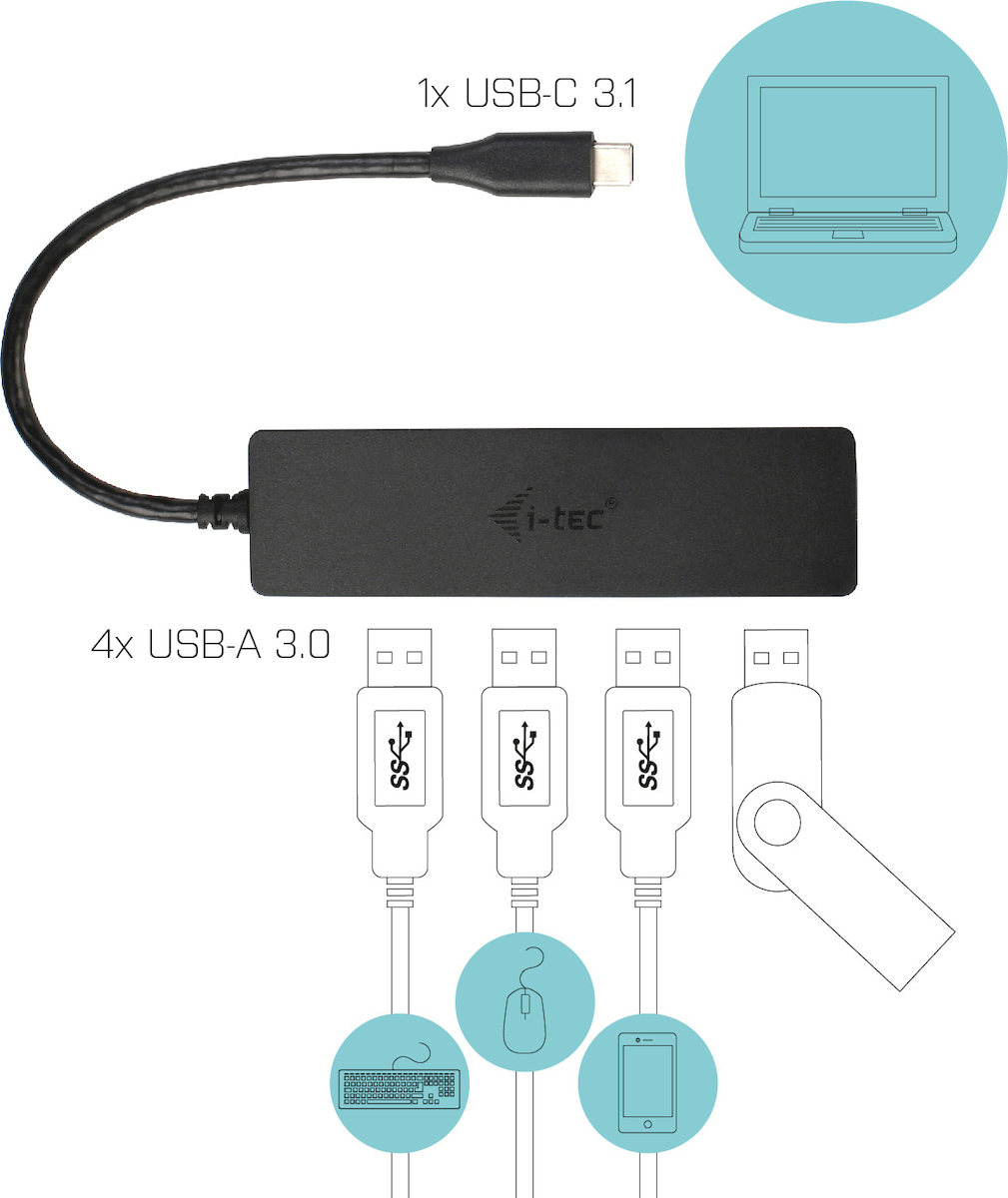 20211207165825_a2c68b95 i-tec USB 3.0 Hub 4 Θυρών με σύνδεση USB-C & Θύρα Φόρτισης - Image 6