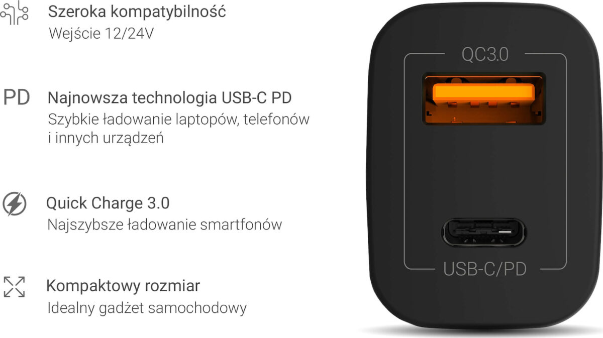 Green Cell Φορτιστής Αυτοκινήτου με Θύρες 1xUSB-A 1xType-C - Image 5