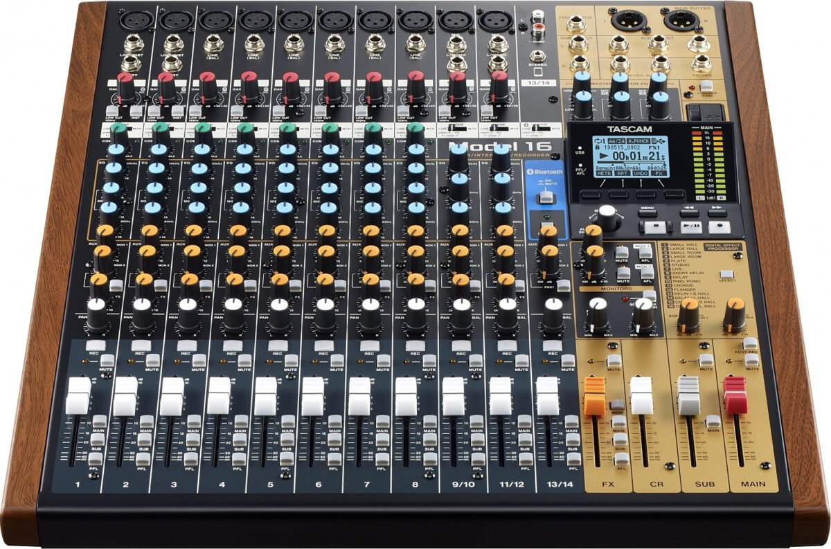 Tascam Model 16 Αναλογική Κονσόλα 16 Καναλιών με Phantom Power & 10 Εισόδους XLR & Bluetooth - Image 2