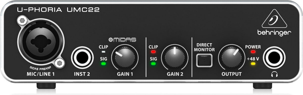 Behringer Εξωτερική Επαγγελματική Κάρτα Ήχου U-Phoria UMC22 Συνδεσιμότητα USB - Image 7