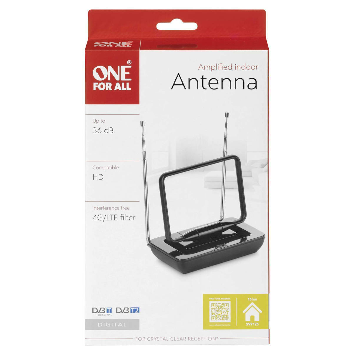 20220113163507_e6666618 One For All SV 9125 Εσωτερική Κεραία Τηλεόρασης (απαιτεί τροφοδοσία) σε Μαύρο Χρώμα Σύνδεση με Ομοαξονικό (Coaxial) Καλώδιο - Image 4