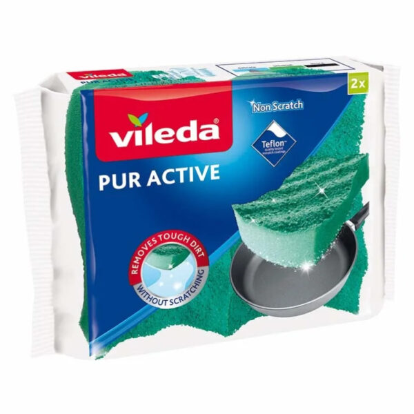 Vileda Pur Active Σετ Σφουγγάρια Πιάτων 2τμχ