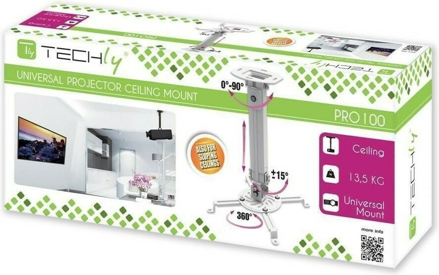 20220211141303_ca6b9351 Techly Βάση Projector Οροφής ICA-PM-18S με Μέγιστο Φορτίο 13.5kg Ασημί - Image 2