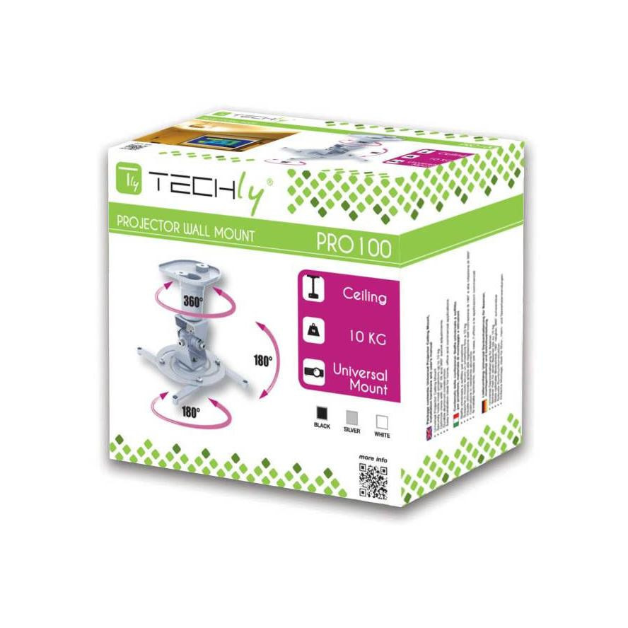 20220211141304_ce584c19 Techly Βάση Projector Οροφής ICA-PM-100 με Μέγιστο Φορτίο 10kg Λευκή - Image 2