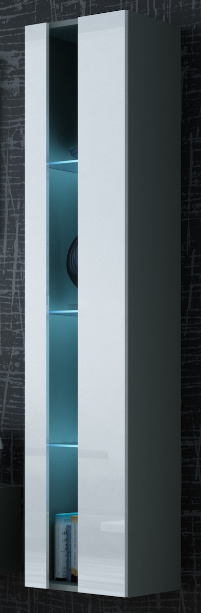 20220215102144_vigo_40x30x180cm_grey_white_gloss Vigo Κρεμαστή Βιτρίνα από Μοριοσανίδα - Image 1