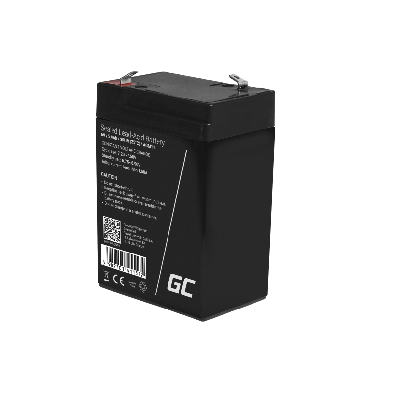 20220215130254_59bafd98 Green Cell με Χωρητικότητα 5Ah και Τάση 6V AGM11 1τμχ - Image 3