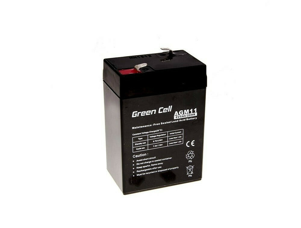 20220215130254_green_cell_mpataria_ups_agm11_me_choritikotita_5ah_kai_tasi_6v Green Cell με Χωρητικότητα 5Ah και Τάση 6V AGM11 1τμχ - Image 1