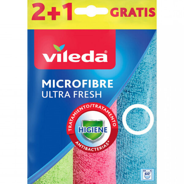 Vileda Ultra Fresh Πανάκια Καθαρισμού με Μικροΐνες Γενικής Χρήσης Πολύχρωμα 30x30εκ. 3τμχ