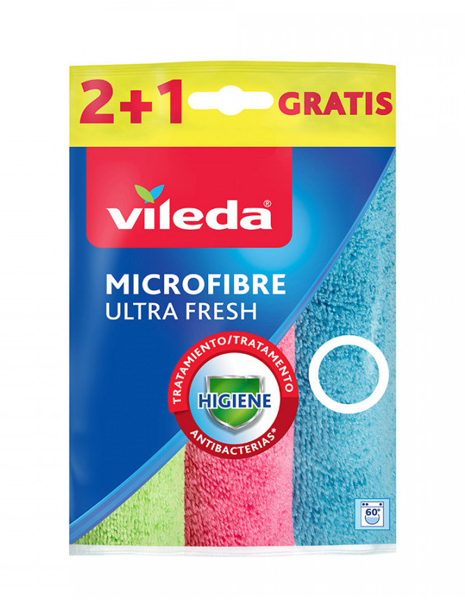20220301160503_vileda_pani_katharismou_me_mikroines_ultra_fresh_green_blue_pink_162660_3tmch Vileda Ultra Fresh Πανάκια Καθαρισμού με Μικροΐνες Γενικής Χρήσης Πολύχρωμα 30x30εκ. 3τμχ - Image 1