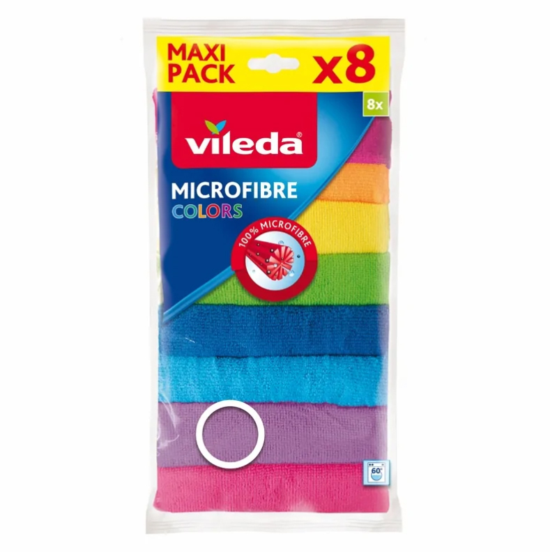 20220303094620_beba3a93 Vileda Colors Πανάκια Καθαρισμού με Μικροΐνες Γενικής Χρήσης Πολύχρωμα 30x30εκ. 8τμχ - Image 3
