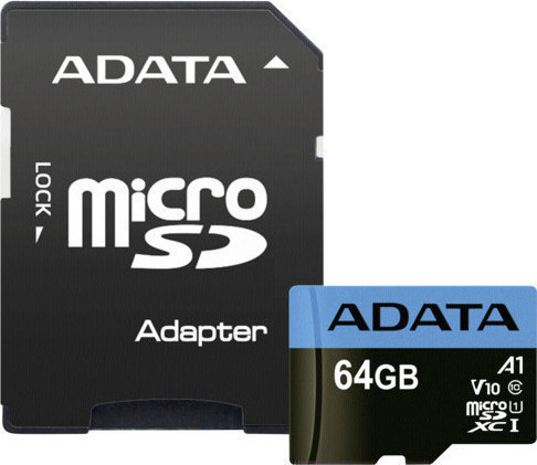 Adata Premier microSDXC 64GB Class 10 U1 V10 A1 UHS-I με αντάπτορα
