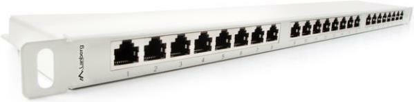 Lanberg Patch Panel Shielded για Rack 1U 19" 24 Θυρών cat6 Γκρι