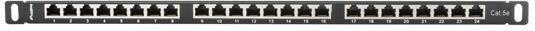 20220401134114_4ce5c277 Lanberg Patch Panel 24 Port 0.5u 19” Cat.5e Shielded Black - Image 2