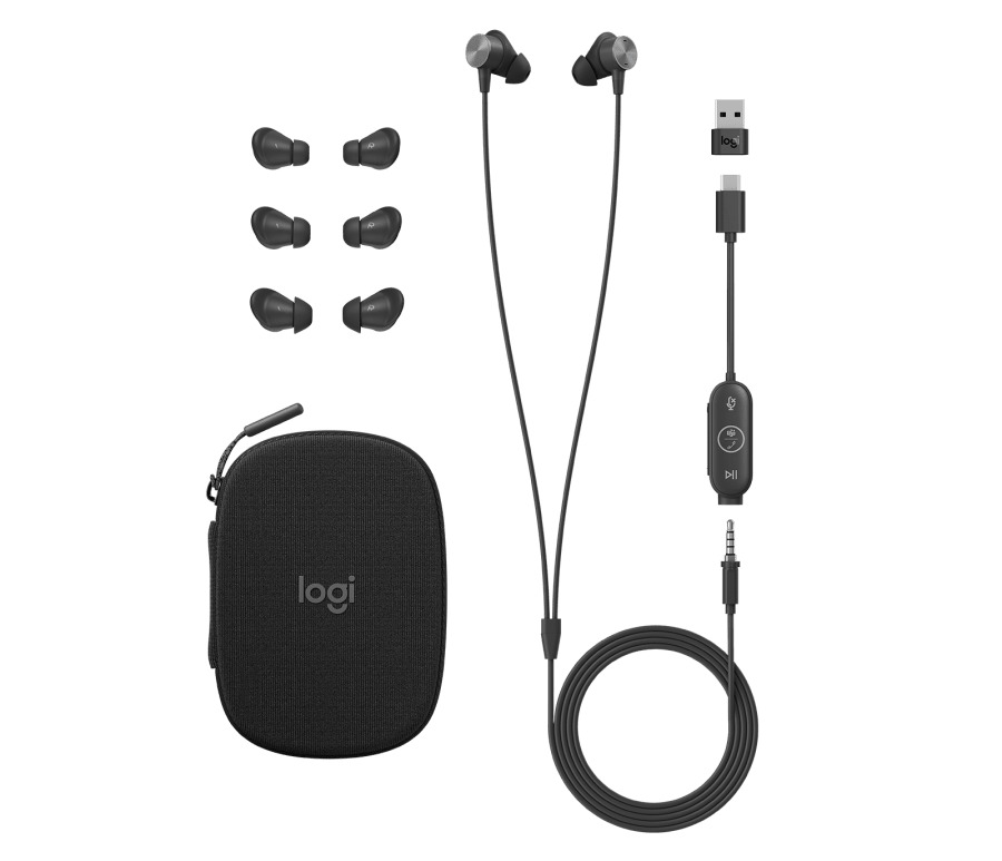 20220405101632_56aa624f Logitech UC Zone Wired Earbuds In Ear Multimedia Ακουστικά με μικροφωνο και σύνδεση 3.5mm Jack / USB-A / USB-C σε Γκρι χρώμα - Image 5