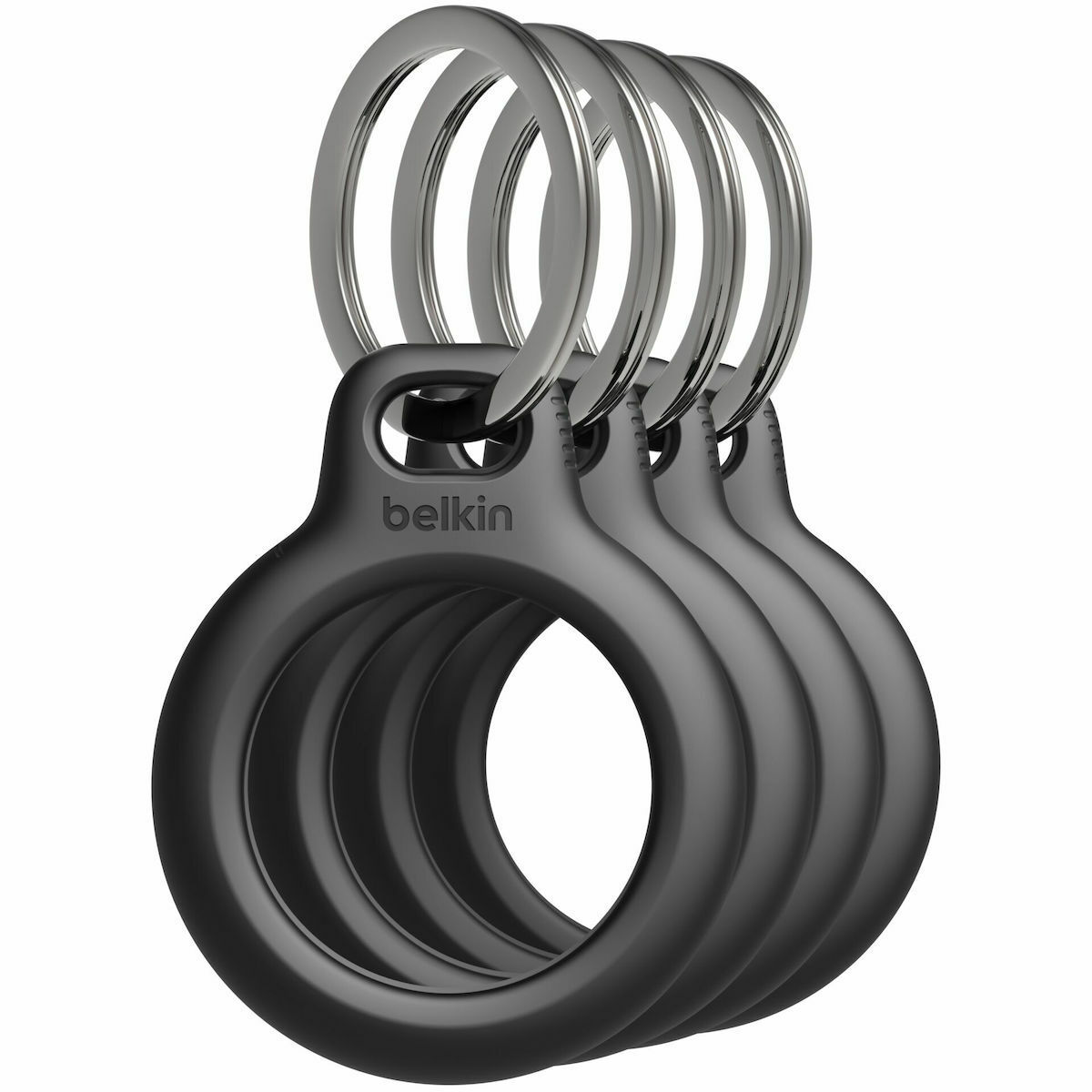 Belkin MSC001btBK Θήκη Μπρελόκ Σιλικόνης για AirTag σε Μαύρο χρώμα 4τμχ - Image 1