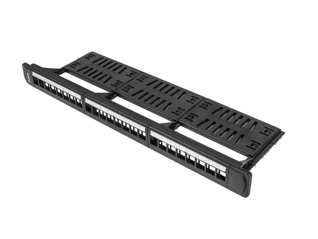20220518124445_lanberg_patch_panel_24_port_1u_mayro_ppks_1124_b Lanberg Patch Panel Keystone για Rack 1U 19" 24 Θυρών Μαύρο - Image 1