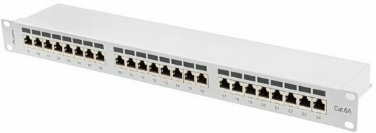 Lanberg Patch Panel για Rack 1U 19" 24 Θυρών cat6a Γκρι