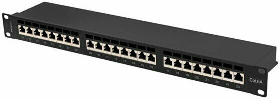 Lanberg Patch Panel Shielded για Rack 1U 19" 24 Θυρών cat6a Μαύρο