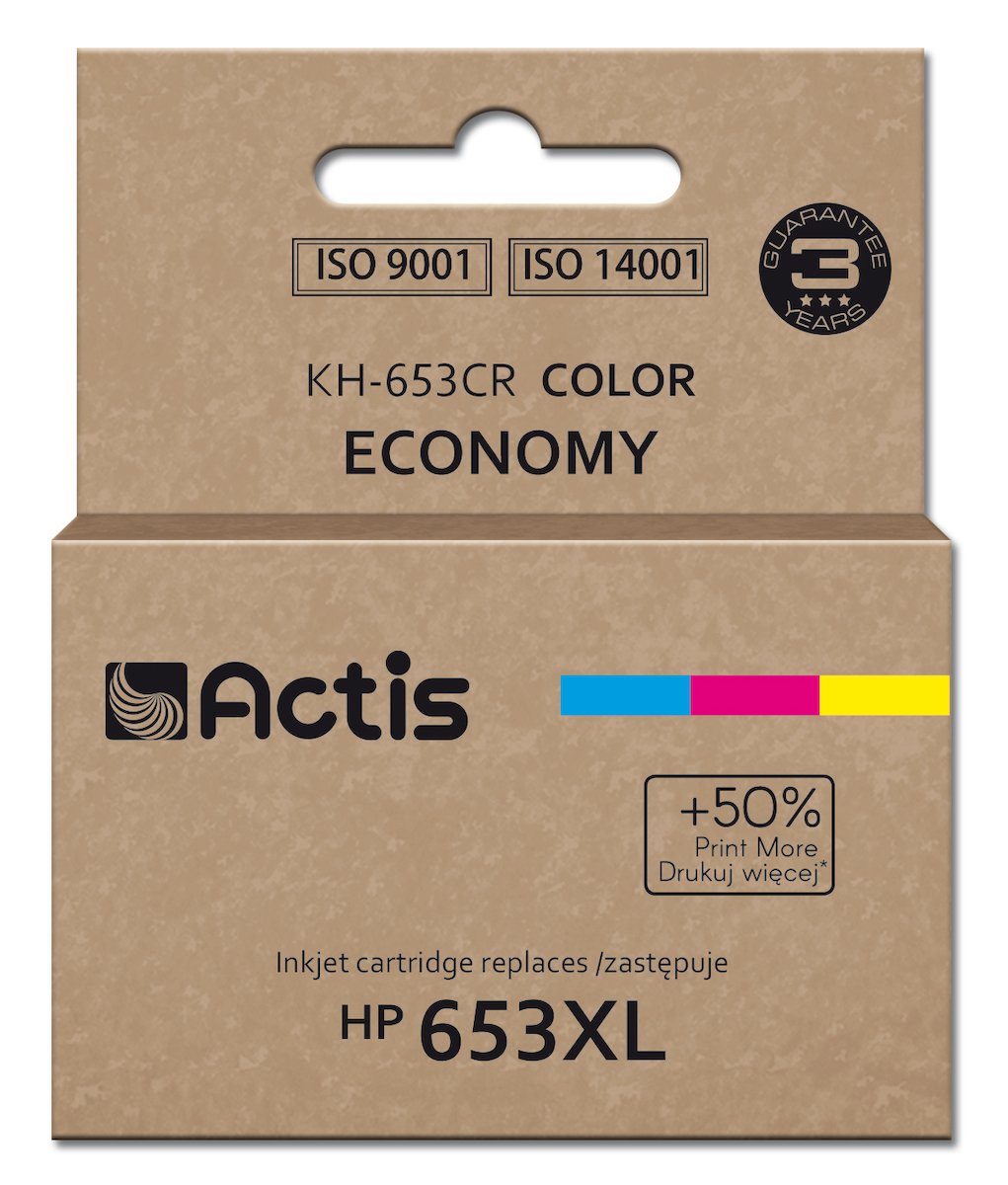 Actis Συμβατό Μελάνι Εκτυπωτή InkJet HP 653XL 3YM74AE 300 Σελίδων 18ml Πολλαπλό (Color) - Image 1
