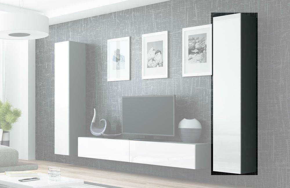 20220530160625_vitrina_saloniou_vigo_rgacmmdre0009_grey_white_gloss_40x30x180cm Vigo 180 Κρεμαστή Βιτρίνα από Μοριοσανίδα Sonoma 40x30x180cm - Image 1