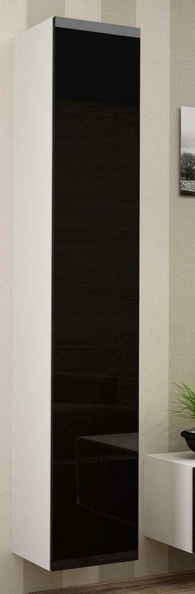 20220530160943_vitrina_saloniou_kremasti_vigo_rgacmmdre0002_white_black_gloss_40x30x180cm Vigo 180 Κρεμαστή Βιτρίνα από Μοριοσανίδα Sonoma 40x30x180cm - Image 1