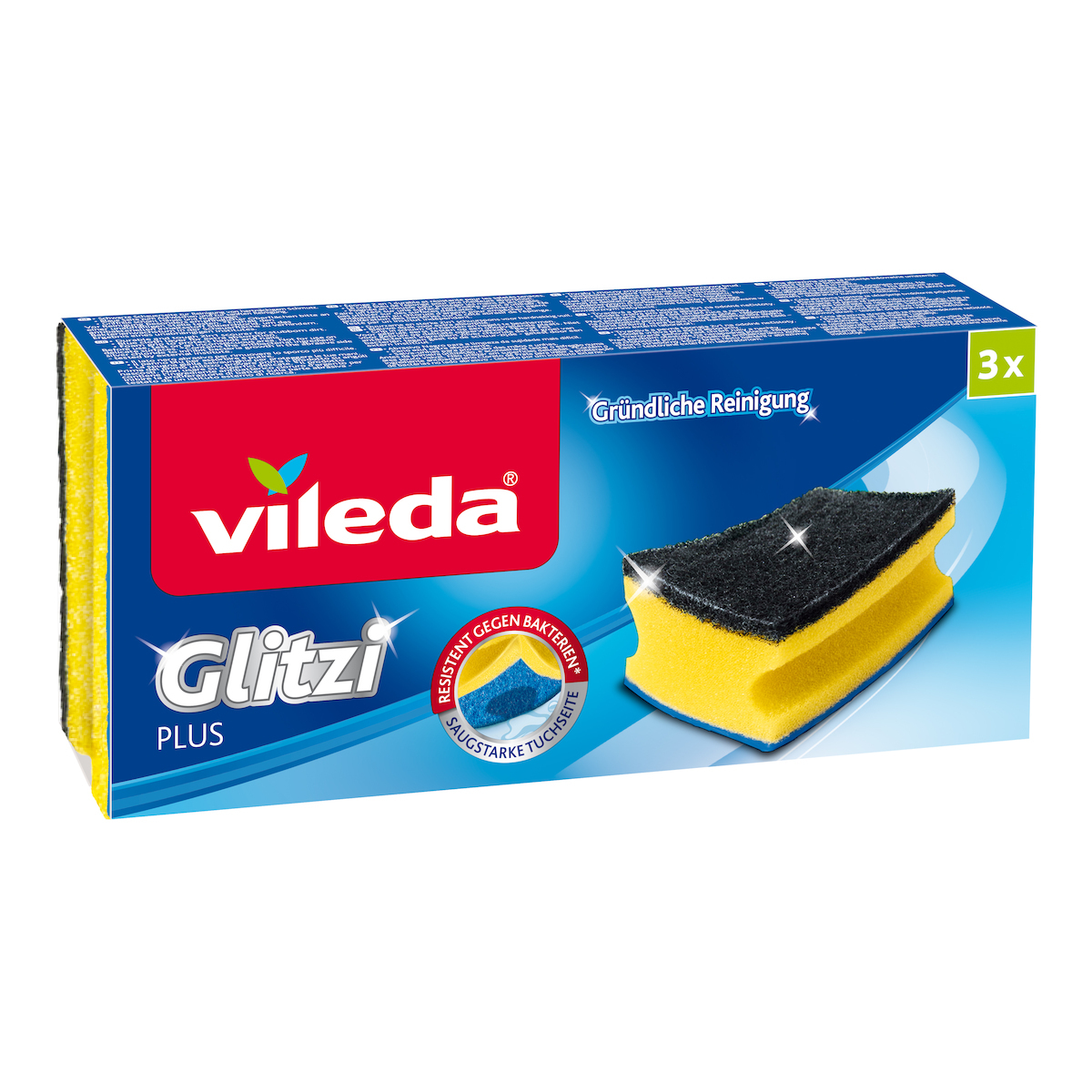 20220613164621_vileda_set_sfougaria_glitzi_plus_3tmch Vileda Glitzi Plus Σετ Σφουγγάρια Γενικής Χρήσης Πολύχρωμα 3τμχ - Image 1