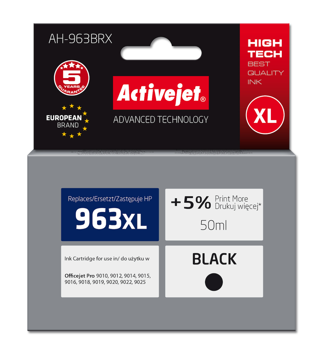 Active Jet Συμβατό Μελάνι Εκτυπωτή InkJet HP 963XL 3JA30AE 2100 Σελίδων 50ml Μαύρο