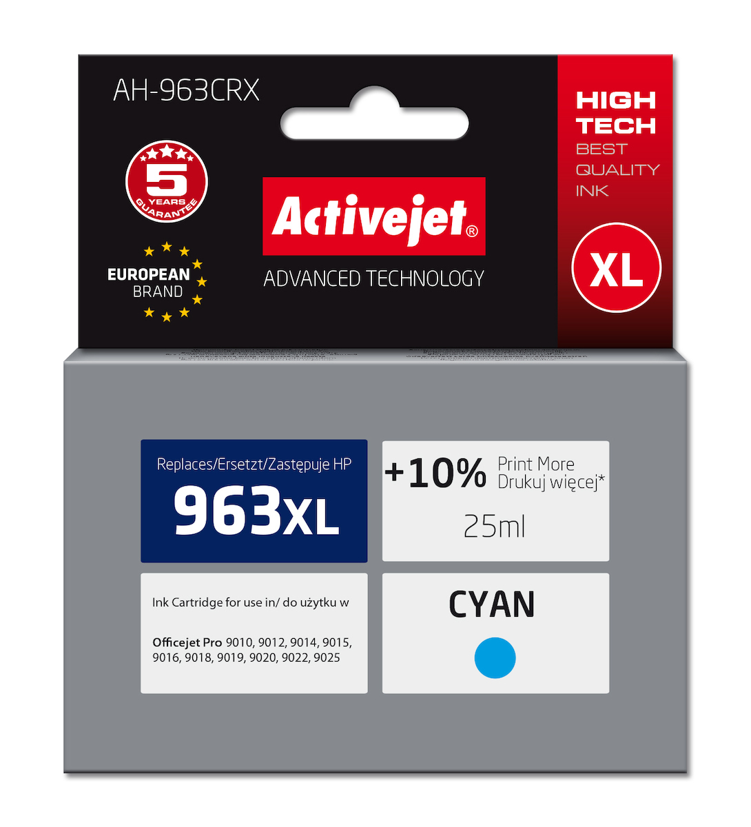 20220915142515_active_jet_symvato_melani_ektypoti_inkjet_hp_963xl_3ja27ae_1760_selidon_25ml_kyano Active Jet Συμβατό Μελάνι Εκτυπωτή InkJet HP 963XL 3JA27AE 1760 Σελίδων 25ml Κυανό - Image 1
