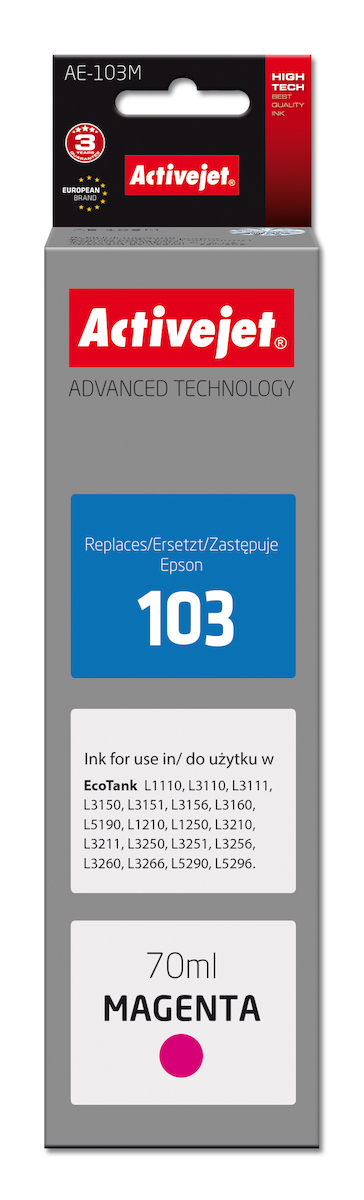 Active Jet Συμβατό Μελάνι Εκτυπωτή InkJet Epson 103 C13T00S34A 70ml Ματζέντα