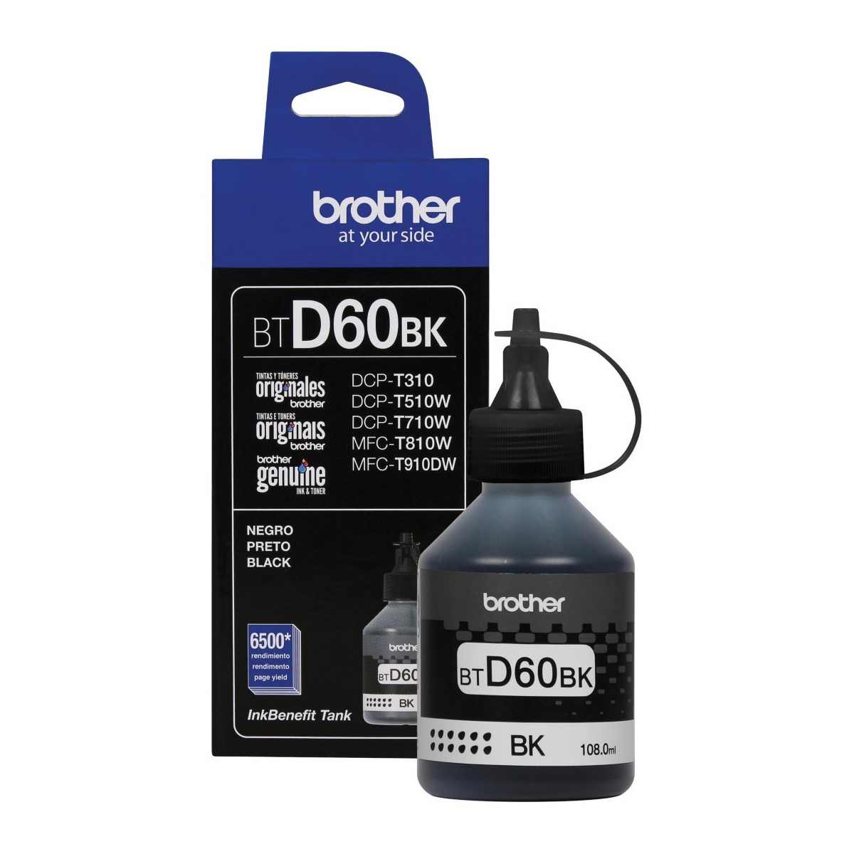 Brother BTD60 Γνήσιο Μελάνι Εκτυπωτή InkJet Μαύρο (BT-D60BK)